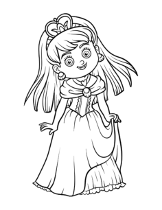 Princess Cute Princess Heart Necklace Tracing Shape Pdf, Free Vectors File